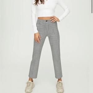 [Sunday Best] Black White Houndstooth Check Plaid Freshman Straight Leg Pants 0